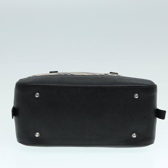 BURBERRY Nova Check Hand Bag Canvas Beige Silver Auth bs17636 - Picture 6 of 16